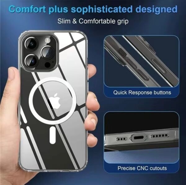 For Phone 15 14 Plus, Pro, Pro Max Case, Compatible With MagSafe, Shockproof Military - Grade Protection, Magnetic Phone Case For Phone 15 14 Plus, Pro, Pro Max, Classic Hybrid Case - Image 3