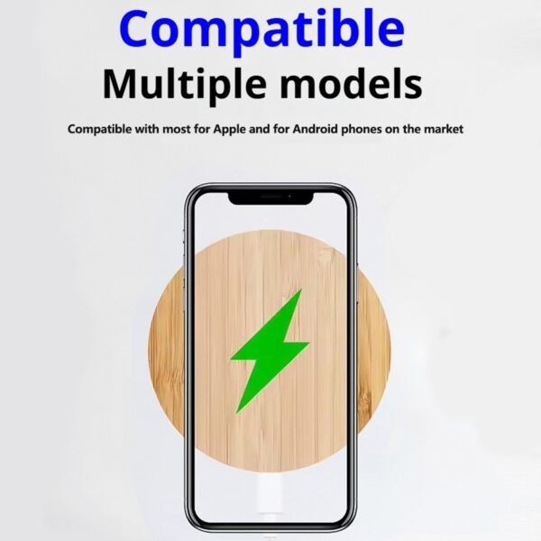 Bamboo Vertical Wireless Charging, Home, Office, Travel Universal, Dual-coil Design, Horizontal And Vertical Screen Can Be Charged, Compatible With All Kinds Of Wireless Charging Equipment - Image 3